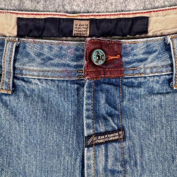 Marithe Francois Girbaud Shorts Mens Size 34 Blue Jean Baggy Jorts Vintage Y2K - Picture 2 of 16